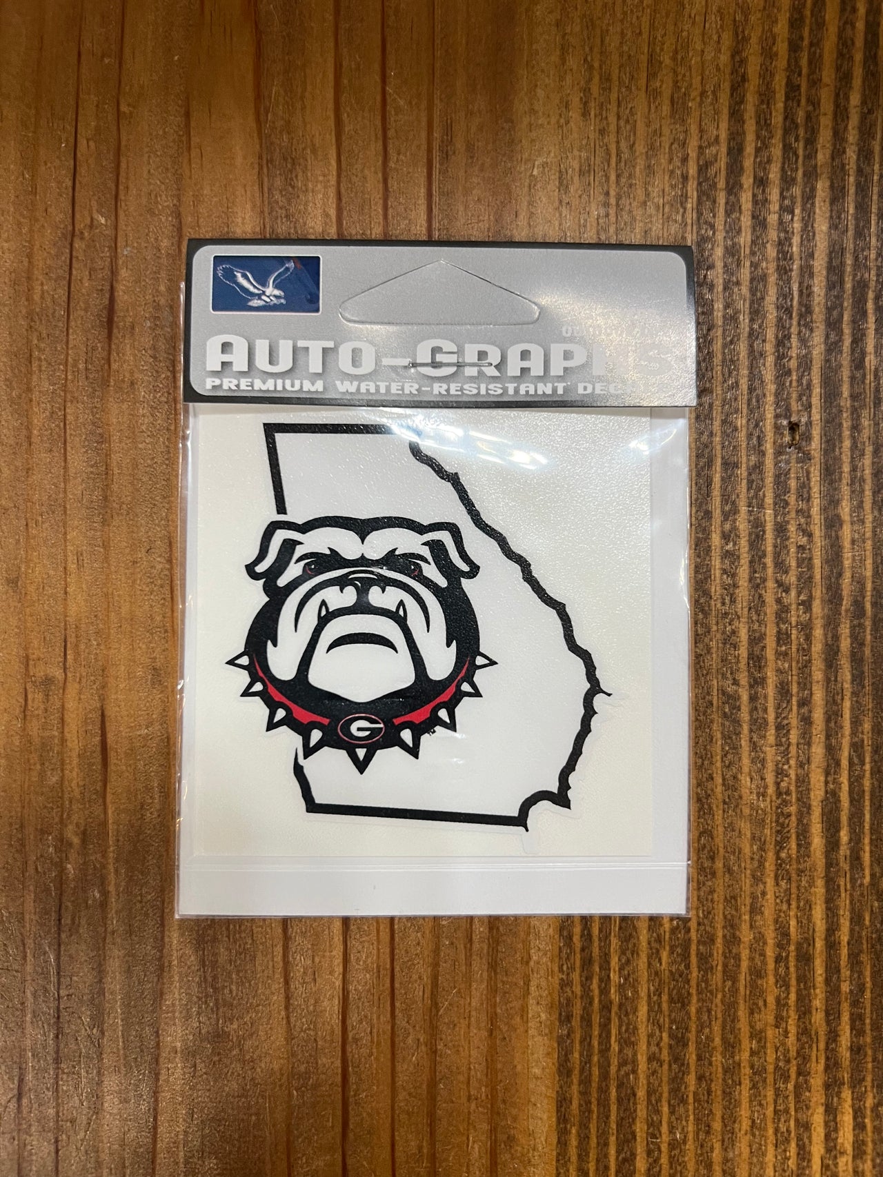 Georgia Bulldog Uga State Outline Decal - White