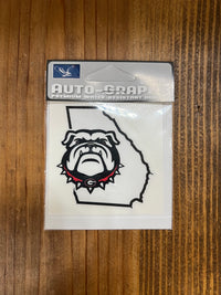 Thumbnail for Georgia Bulldog Uga State Outline Decal - White