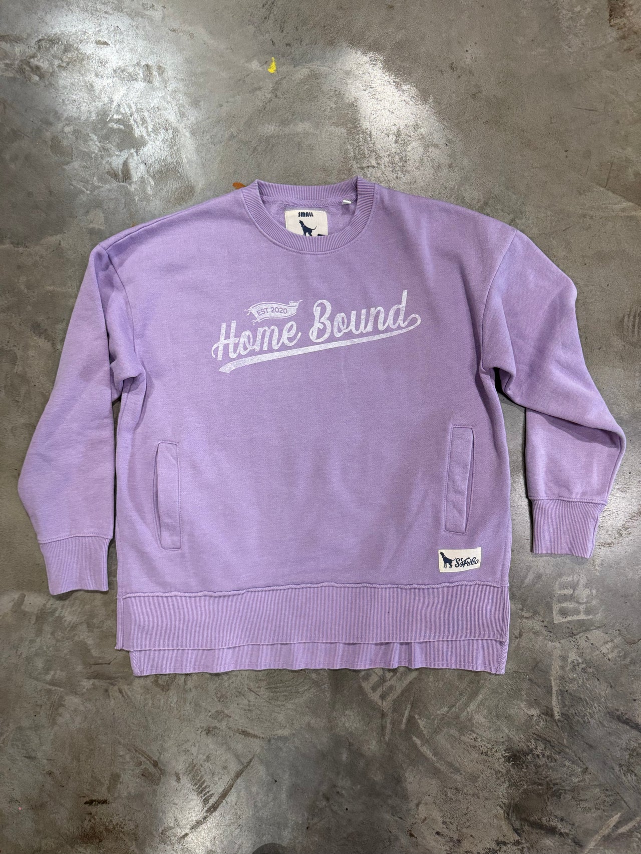 Vintage Home Bound Script Crewneck Sweatshirt - Orchid Purple