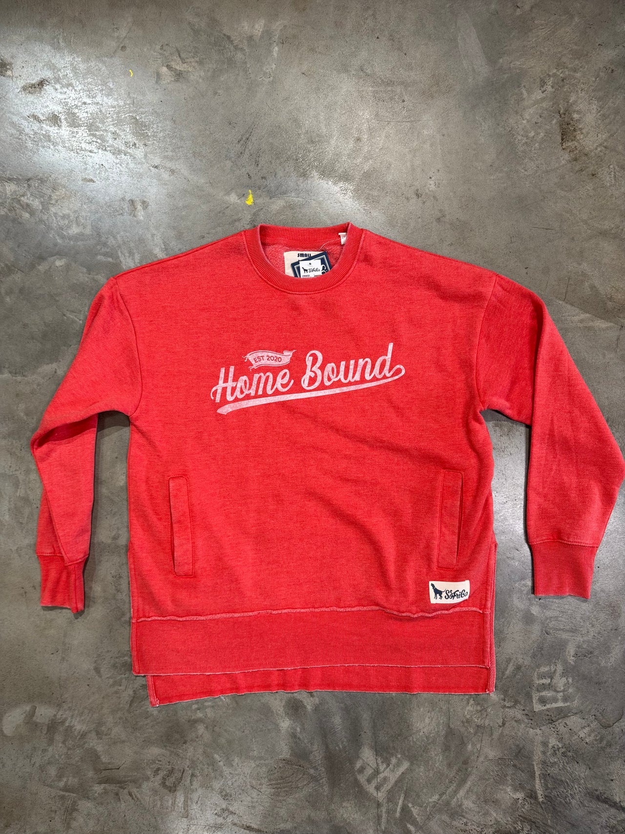 Vintage Home Bound Script Crewneck Sweatshirt - Watermelon