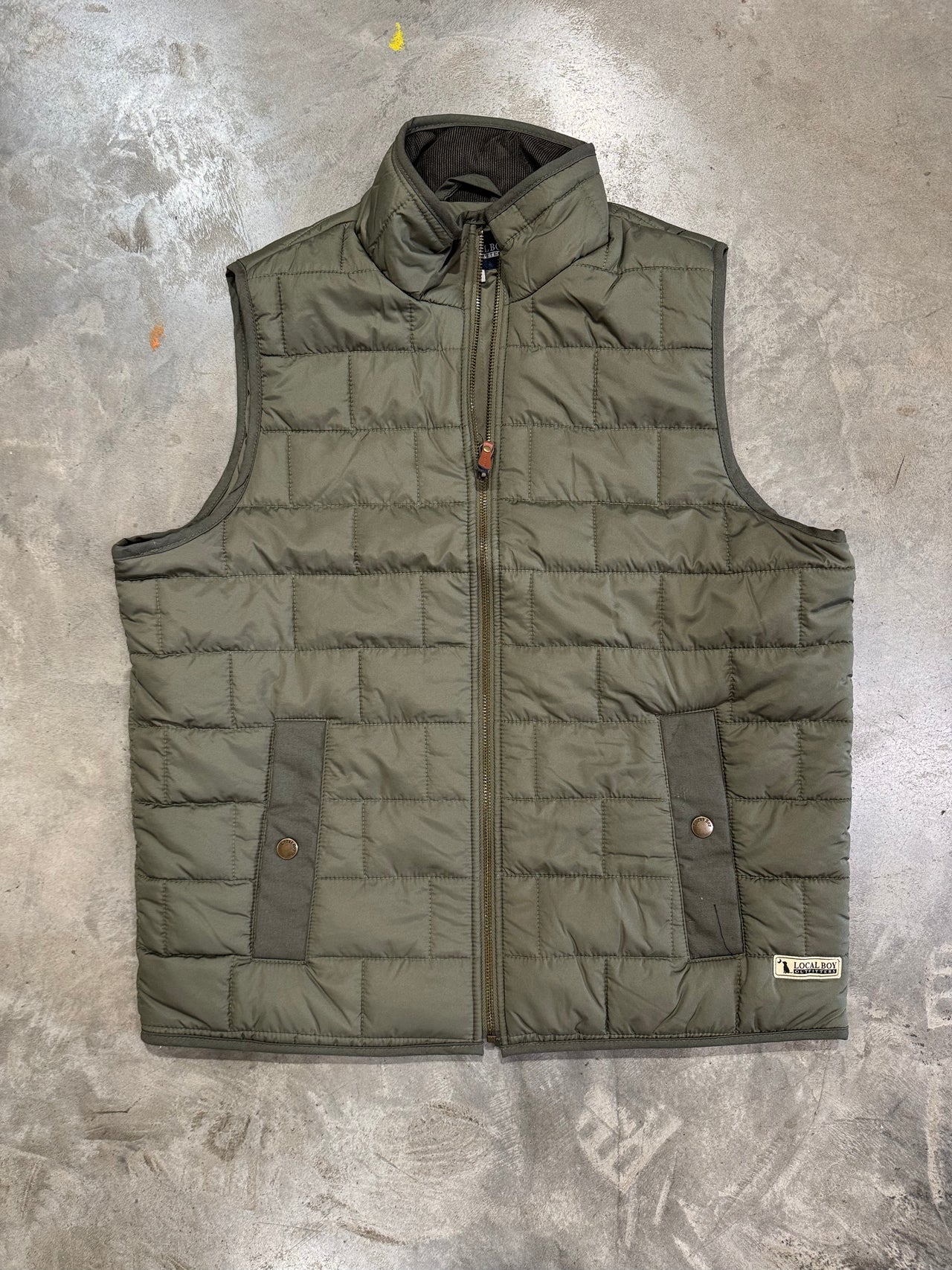 Brick Quilted Vest - Moss Gray