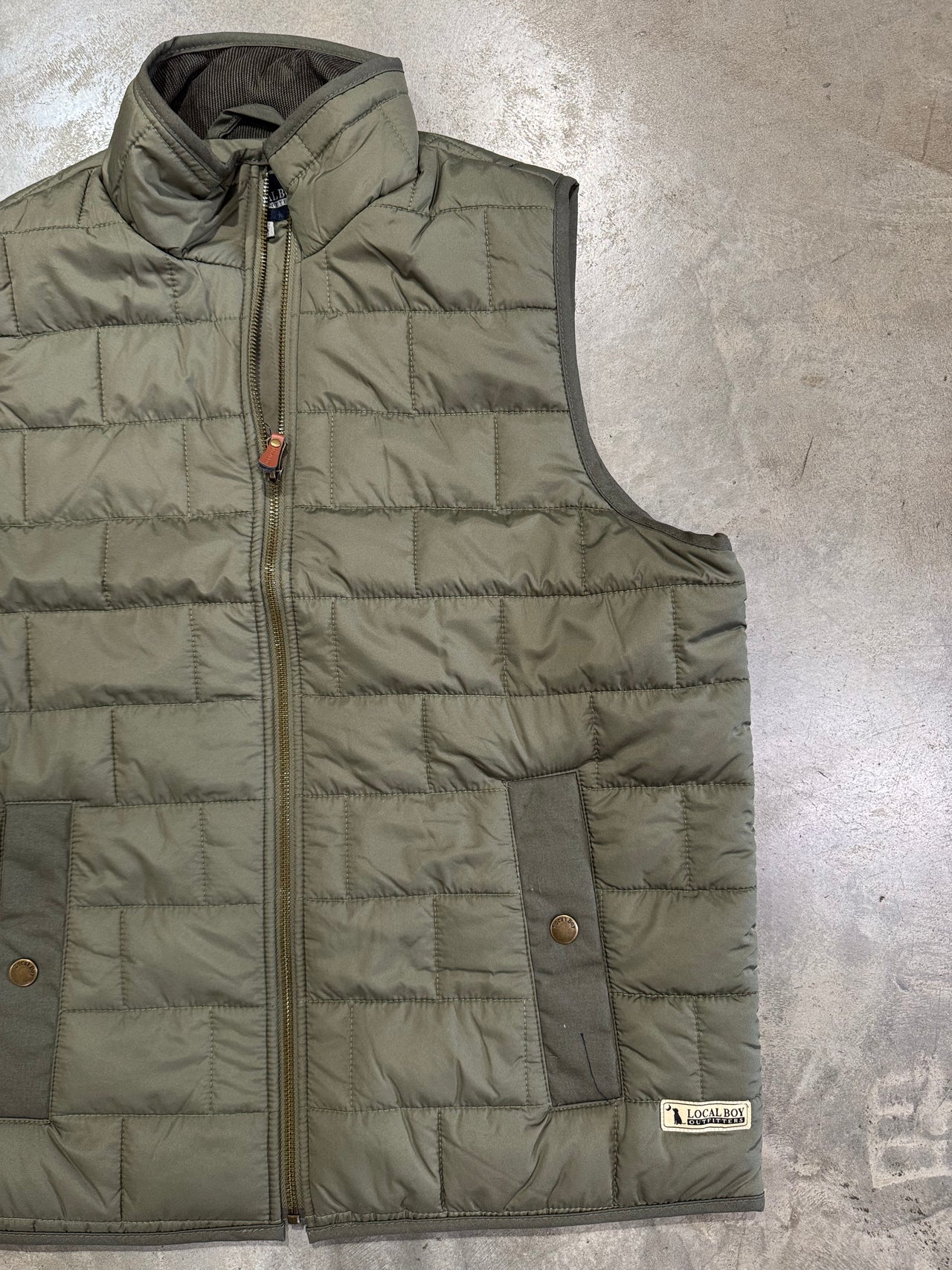 Brick Quilted Vest - Moss Gray