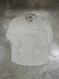 Thumbnail for Home Bound Plaid Button Up Shirt - Brown/Salmon/Light Blue