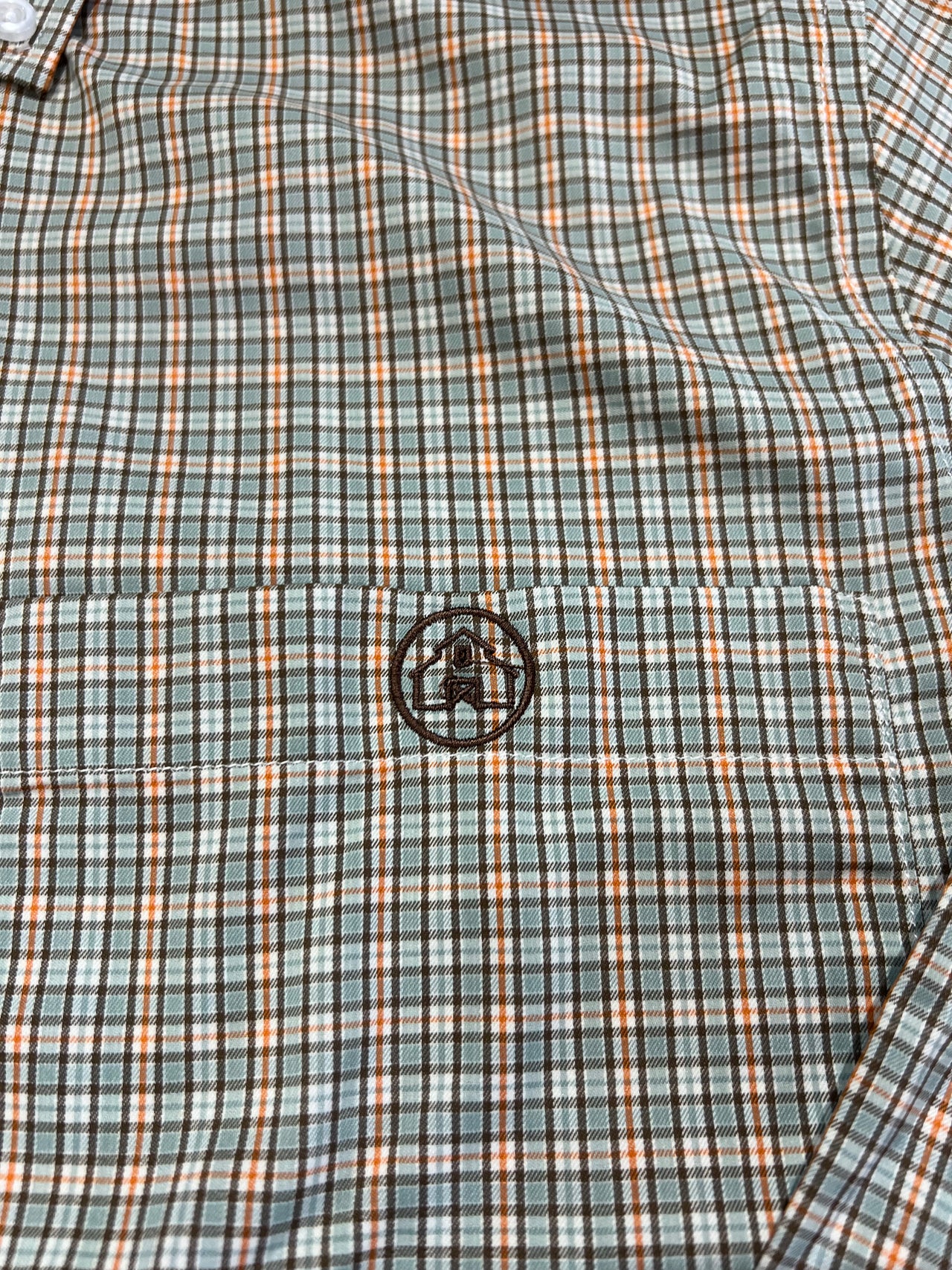 Home Bound Plaid Button Up Shirt - Brown/Salmon/Light Blue