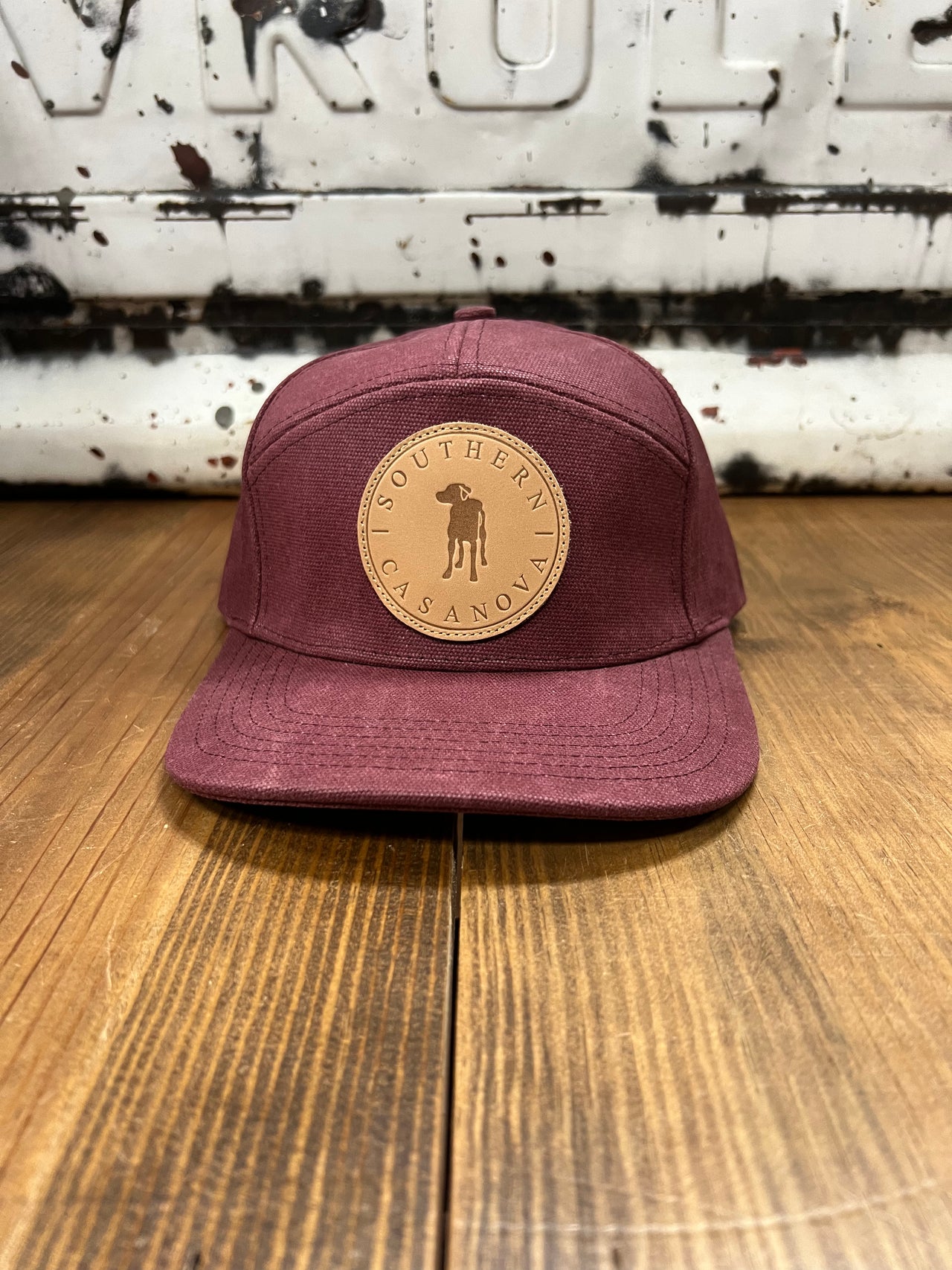 Southern Casanova 7 Panel Waxed Canvas Cap - Rebel Red