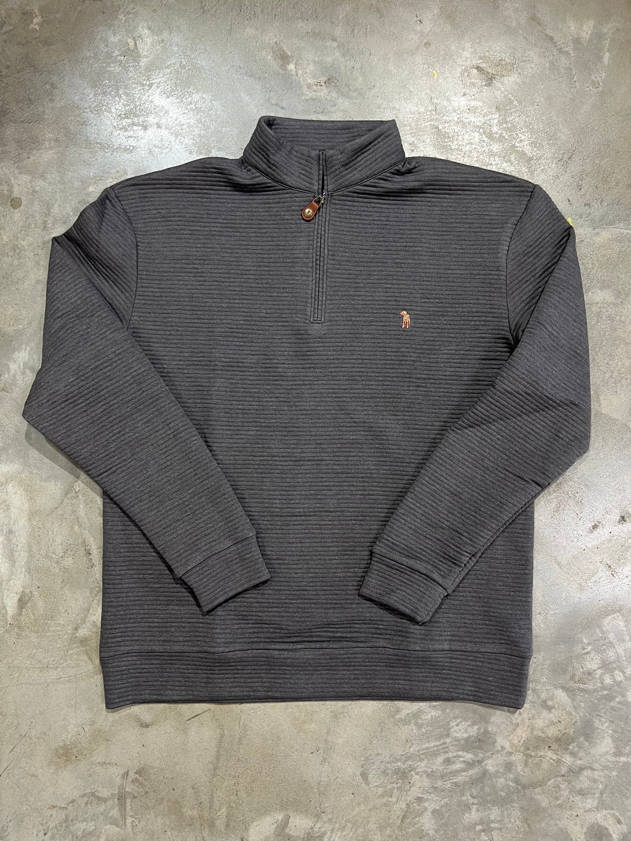 Southern Casanova Quilted Bar-Stitch LS Quarter Zip - Hideout Heather