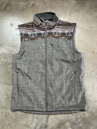 Thumbnail for Hooey Softshell Full Zip Vest - Brown Aztec/Grey