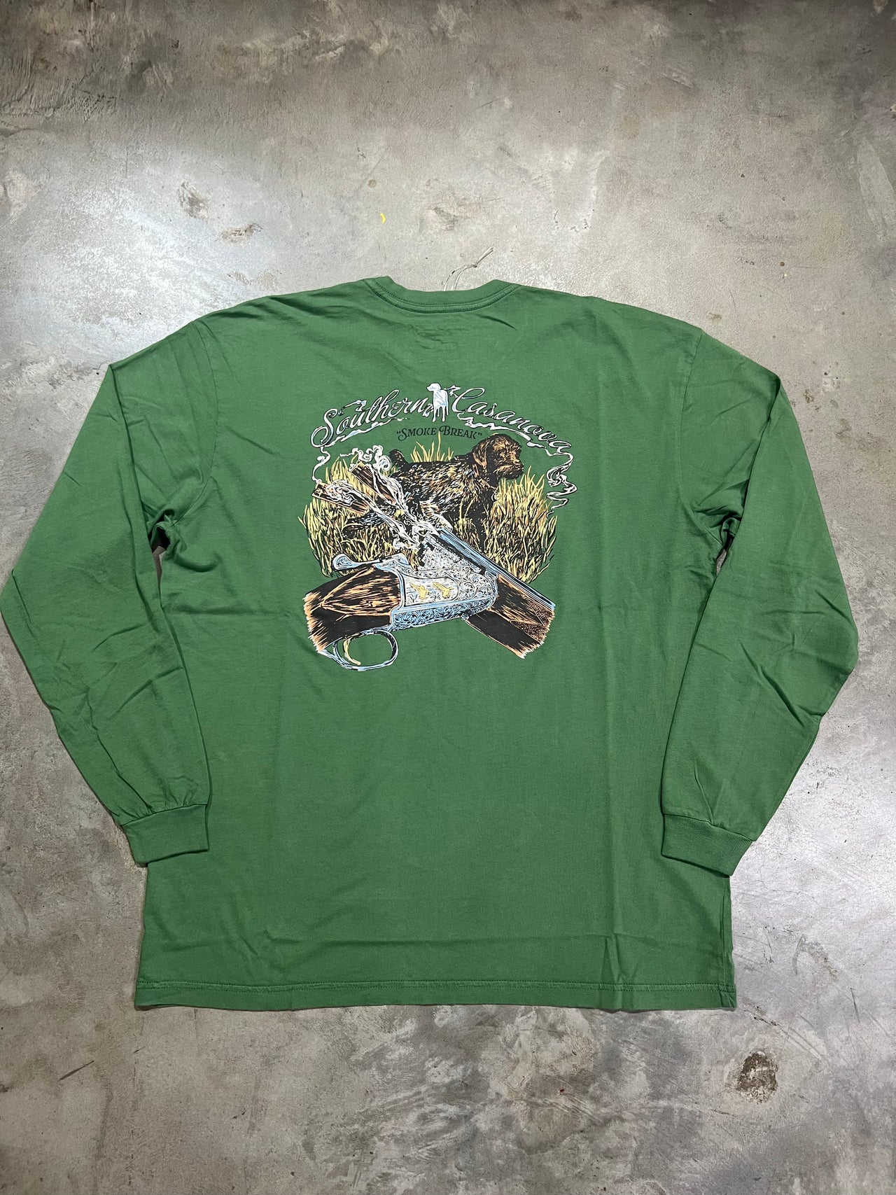 Southern Casanova Smoke Break LS Tee - Green