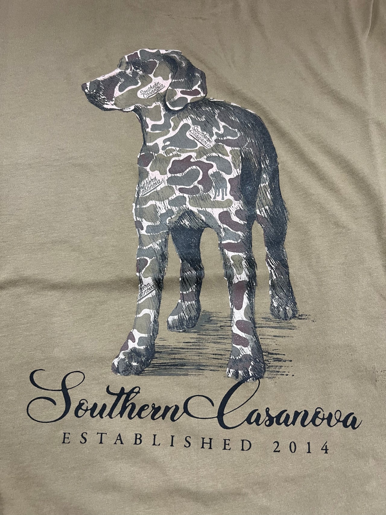 Southern Casanova Old Camo Dog LS Tee - Light Brown