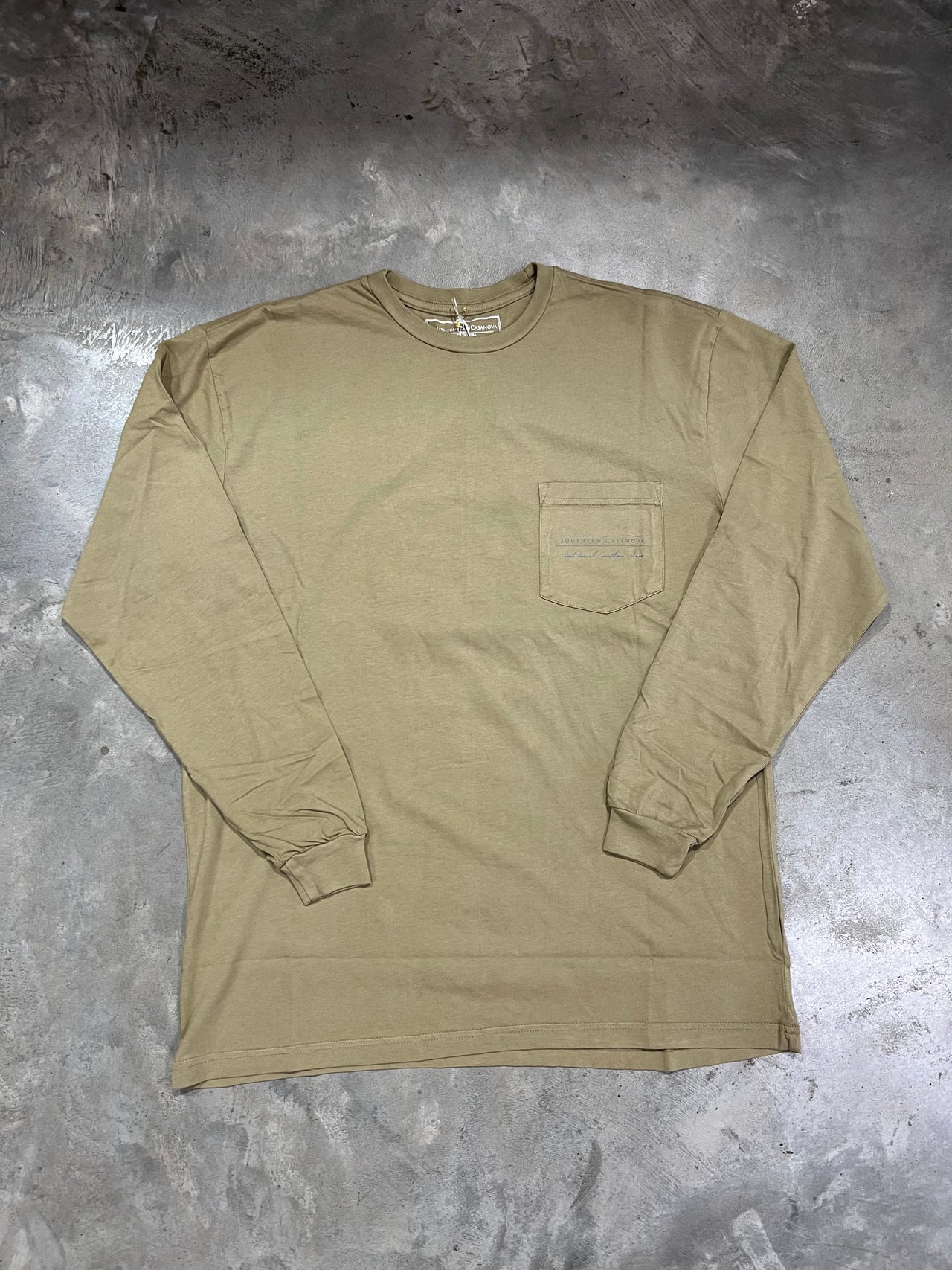 Southern Casanova Old Camo Dog LS Tee - Light Brown