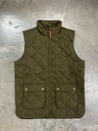 Thumbnail for Home Bound Quilted Full Zip Vest - Loden