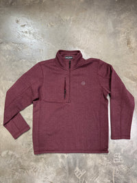 Thumbnail for Home Bound Quarter Zip - Heathered Maroon