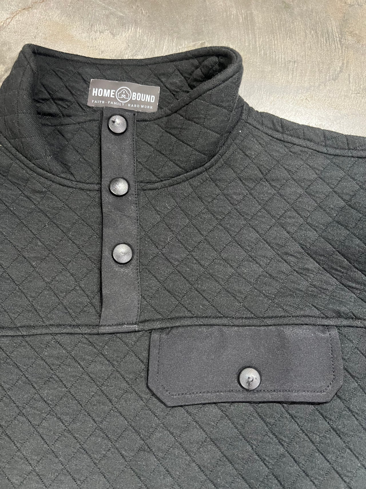 Home Bound Quilted Quarter Snap - Black