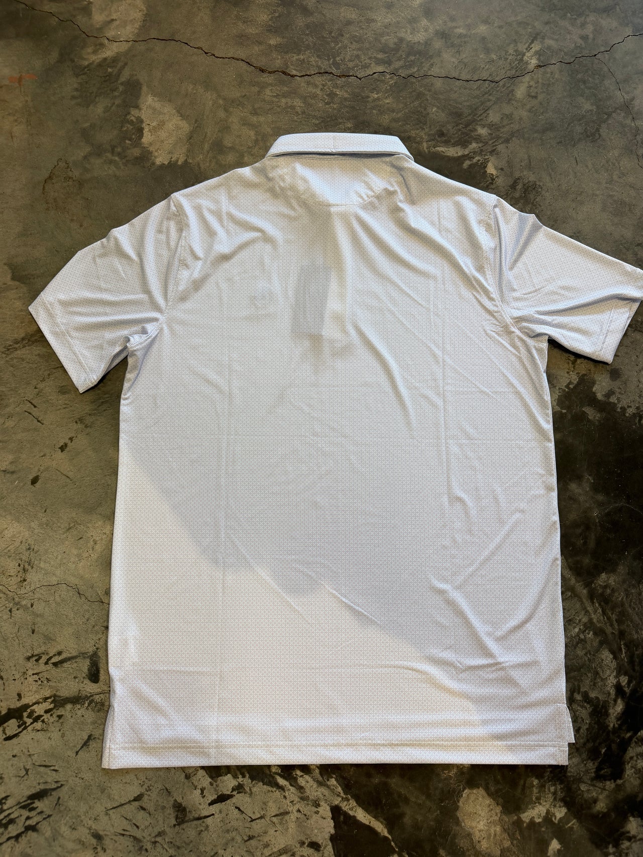 Home Bound Fairway Microprint Performance Polo – White/Blue/Pink