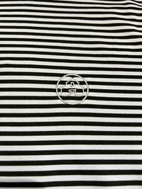 Thumbnail for Home Bound Arctic & Black Striped Performance Polo