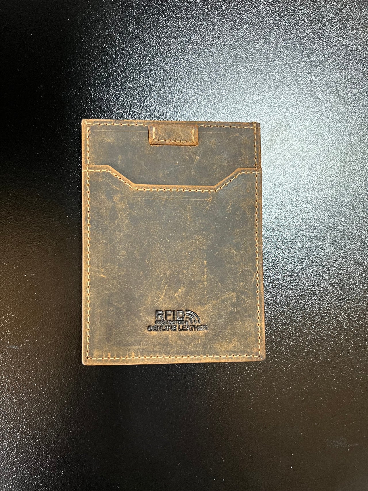 Light Brown Leather Front Pocket Wallet