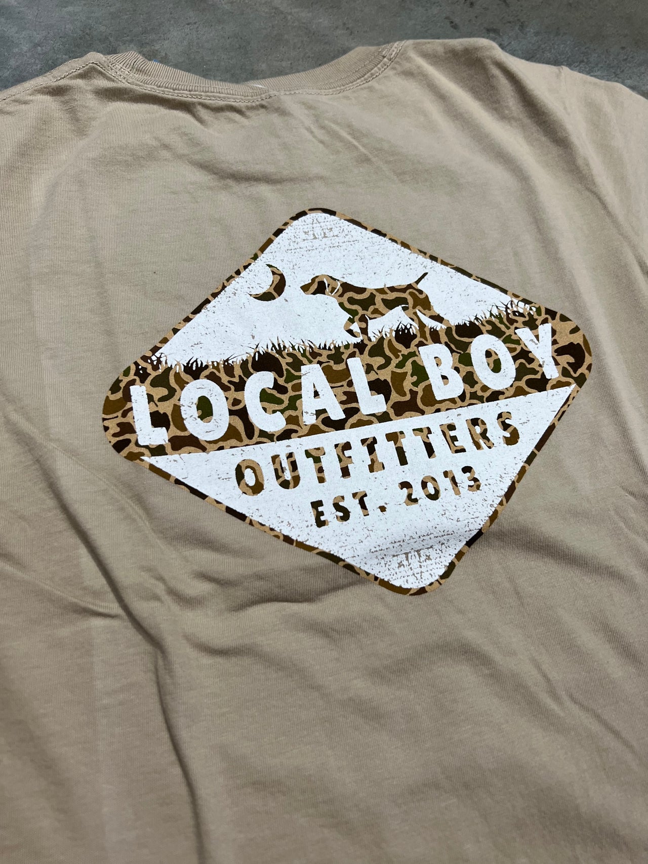 Youth - Local Dog Old School Camo Badge SS Tee - Latte