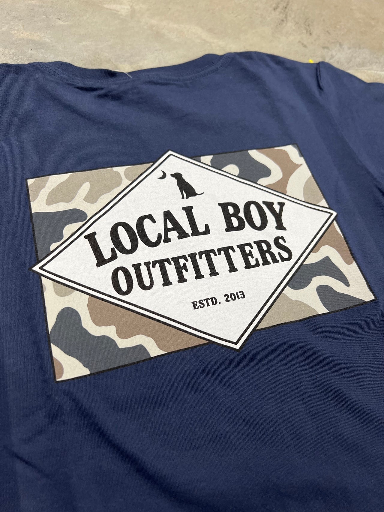 Youth - Localflage Old School Camo Founder's Flag SS Tee - China Blue