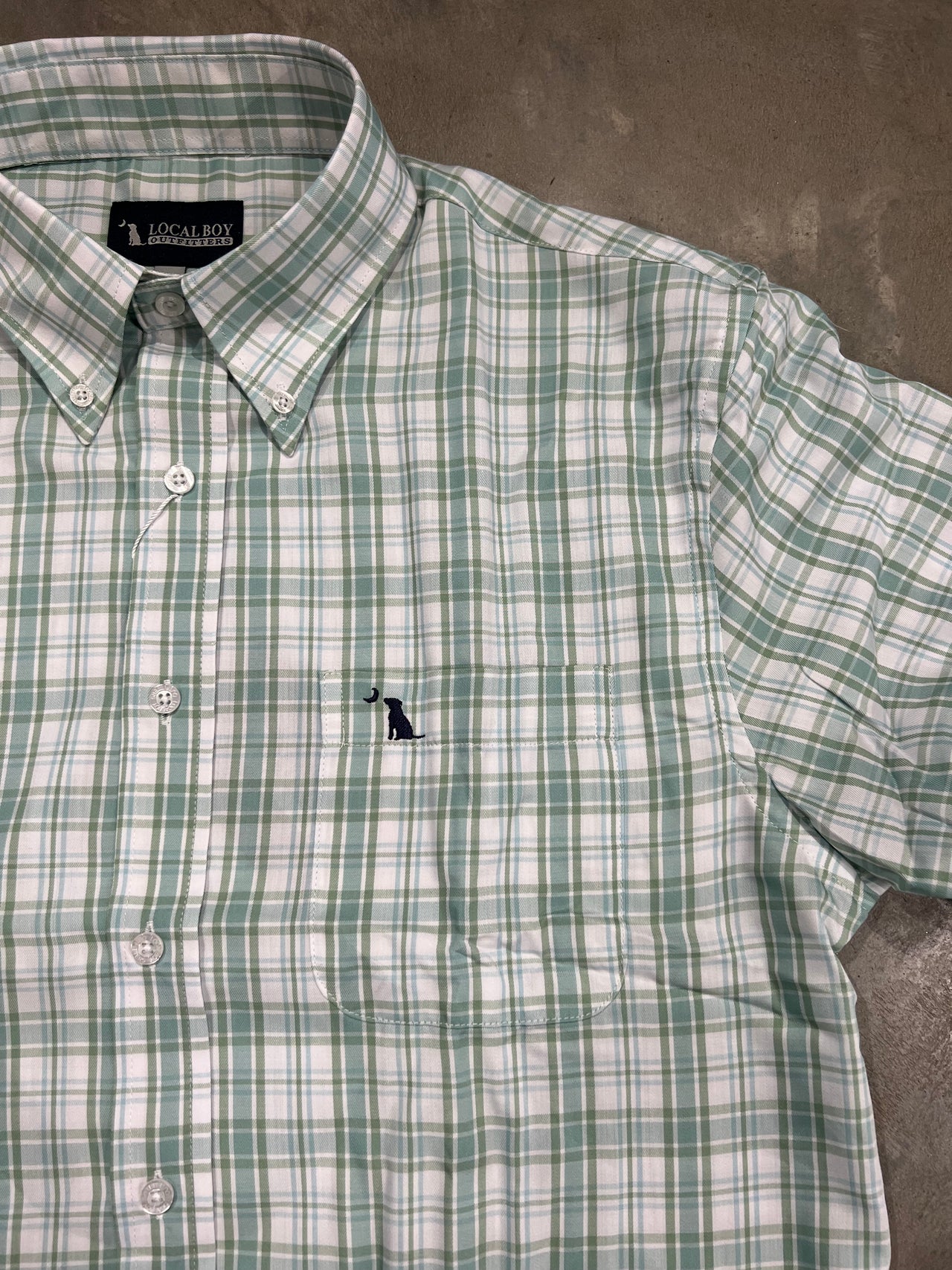 Hutto Dress Button Down Shirt - Teal/Green/Light Blue