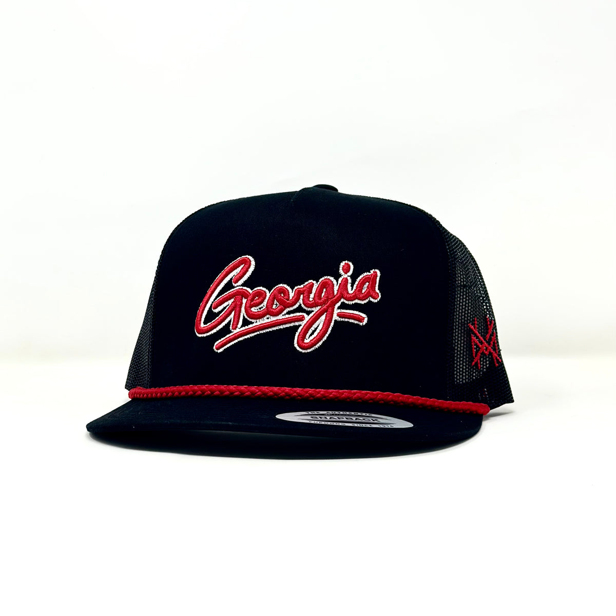 Georgia Home State Rope Trucker Cap - Black