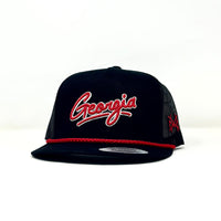 Thumbnail for Georgia Home State Rope Trucker Cap - Black