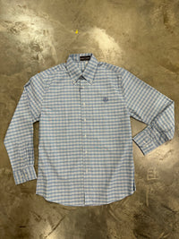 Thumbnail for Home Bound Blue & Yellow Cotton Button Down Shirt