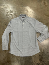 Thumbnail for Home Bound Grey Gingham Check Performance Button Down