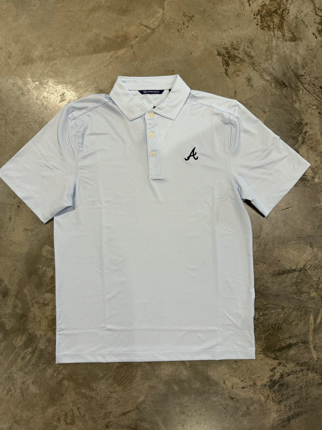 Atlanta Braves Classic Light Blue Pike Printed Performance Polo