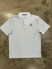 Thumbnail for Atlanta Braves Classic Light Blue Pike Printed Performance Polo