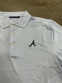 Thumbnail for Atlanta Braves Classic Light Blue Pike Printed Performance Polo