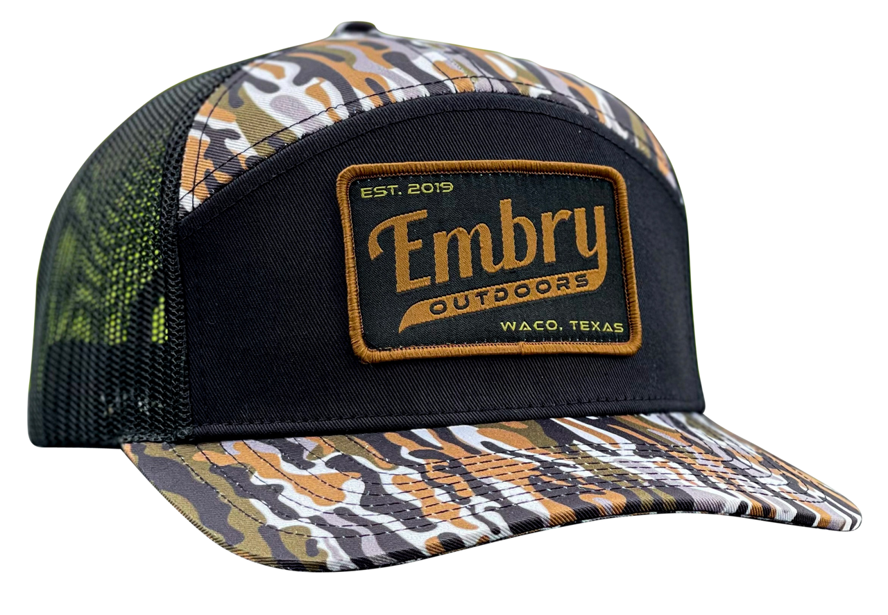 Ranch 7 Panel "Retro" Cap - Black/Ranch Camo