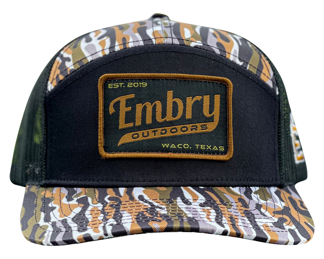 Ranch 7 Panel "Retro" Cap - Black/Ranch Camo