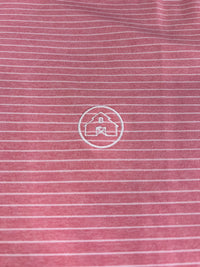 Thumbnail for Home Bound Pink & White Striped Performance Polo