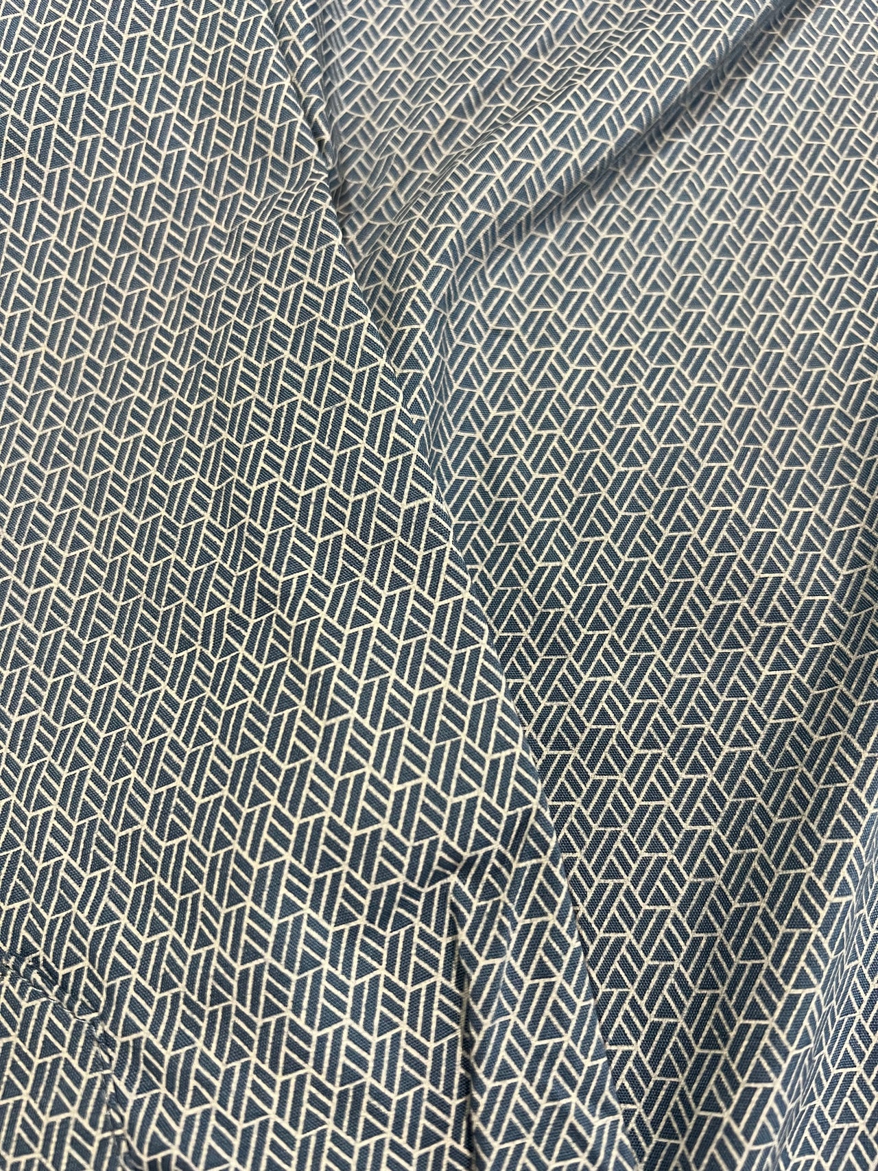 Wrangler Geometric LS Button Down - Slate Blue/White