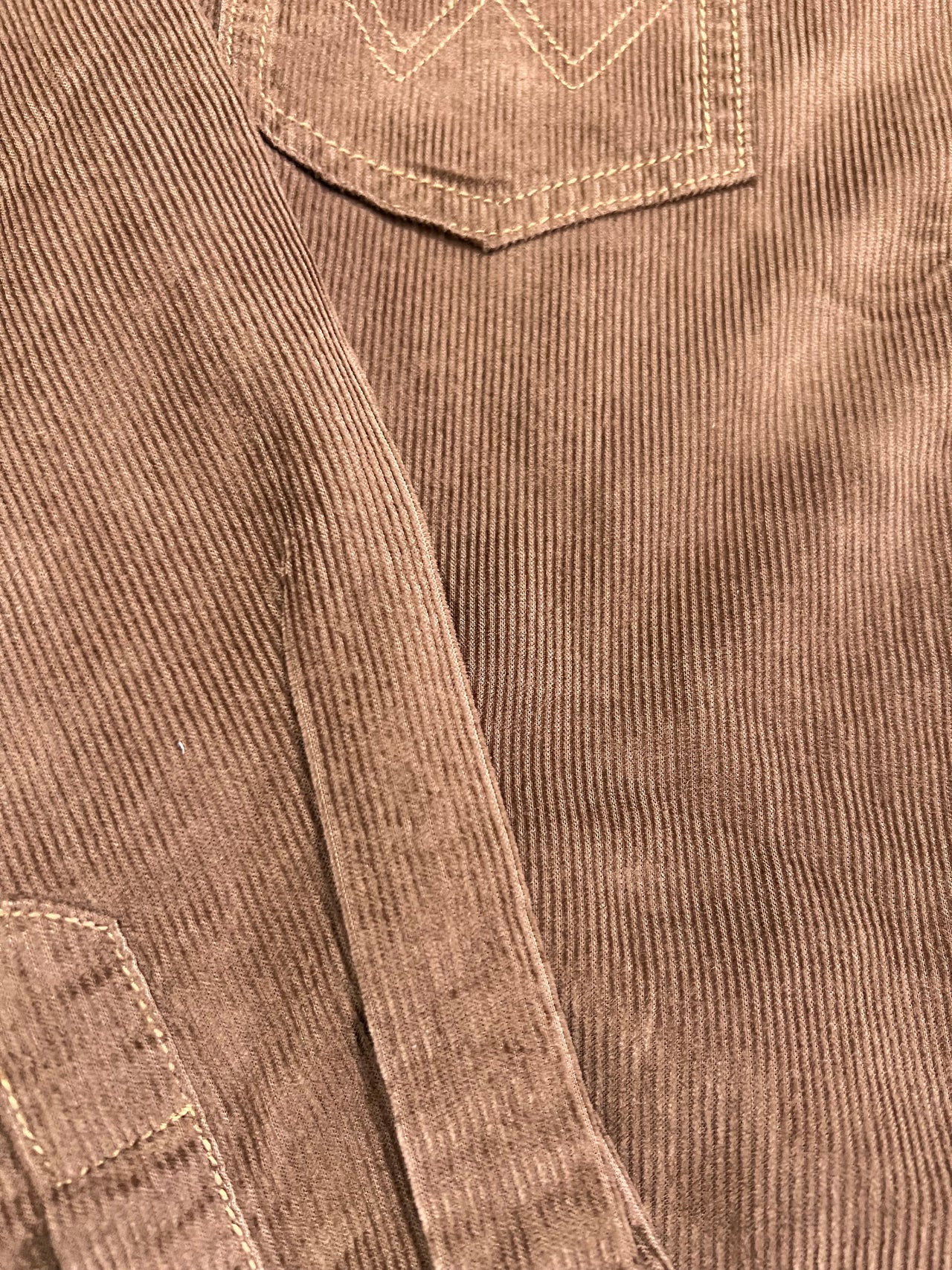 Wrangler Dark Brown Corduroy LS Pearl Button Down