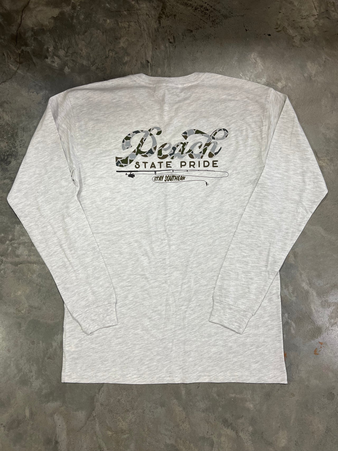 Peach State Pride Rod Reel LS Tee Light Gray – Home Bound Apparel