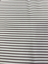 Thumbnail for Home Bound Striped Performance Polo - White/Grey/Crimson