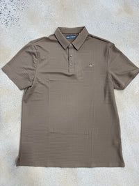 Thumbnail for Home Bound Men’s Waffle Texture Seamless Performance Polo – Chestnut Brown