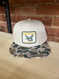 Thumbnail for GOB Mallard Landing 5 Panel Cap - Beige/Old School Camo