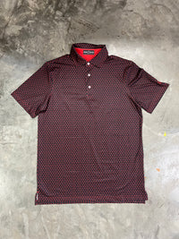 Thumbnail for Home Bound Georgia State Outline Performance Polo - Red/Black