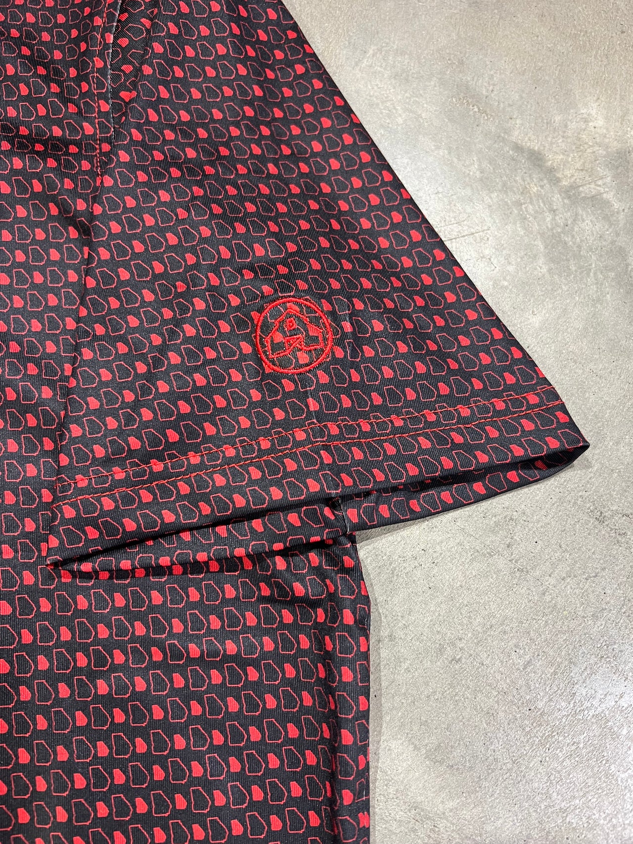 Home Bound Georgia State Outline Performance Polo - Red/Black