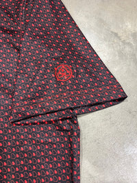 Thumbnail for Home Bound Georgia State Outline Performance Polo - Red/Black