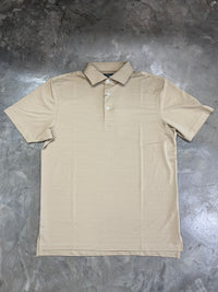 Thumbnail for Home Bound Apparel Striped Performance Polo - Loden/Natural