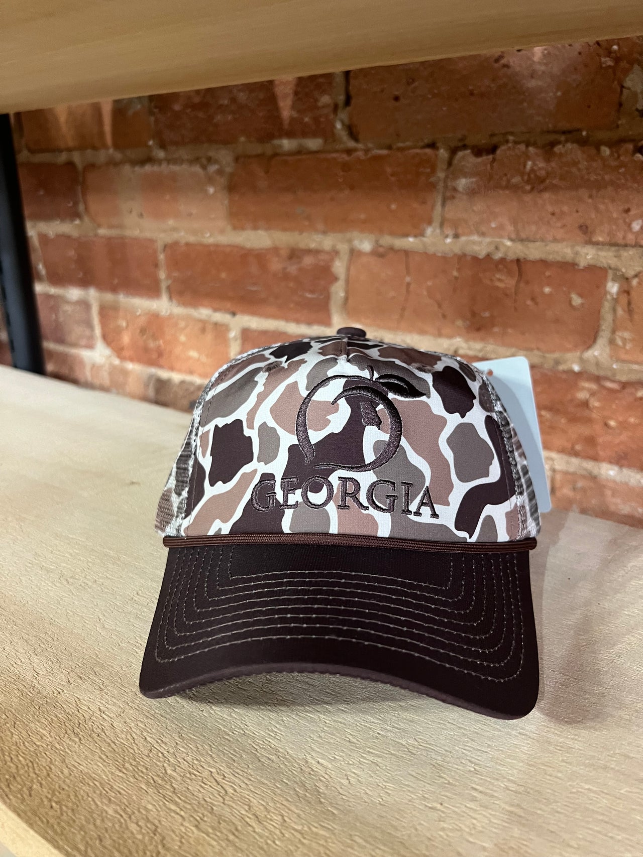 Original Georgia Peach Trucker Cap - Old School Camo/Brown