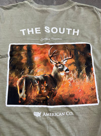 Thumbnail for American Co Whitetail Countryside LS Tee - Olive