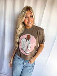 Thumbnail for Dolly Boots Graphic Short Sleeve T-Shirt