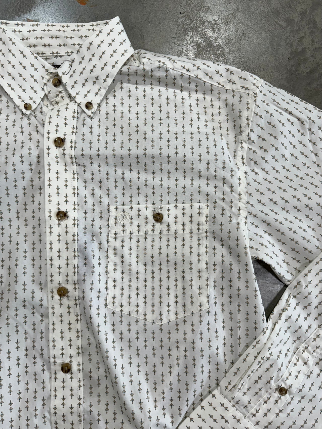 Wrangler Mini Arrow Printed Classic Button Down