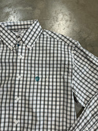 Thumbnail for George Strait Brown & Turquoise Check Button Down