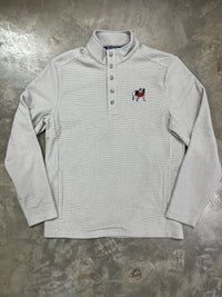 Thumbnail for UGA Standing Dog Hunts Point Epic Comfort Textured Fleece Recycled Mens Snap Pullover - Light Grey