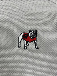 Thumbnail for UGA Standing Dog Hunts Point Epic Comfort Textured Fleece Recycled Mens Snap Pullover - Light Grey